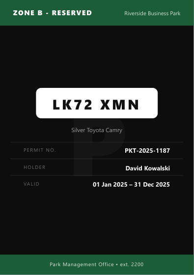 Parking permit (bold)