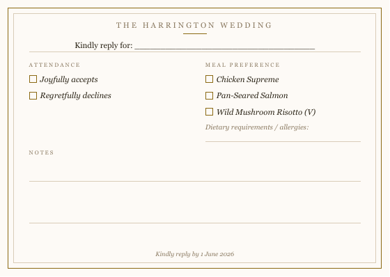 Rsvp card (elegant)