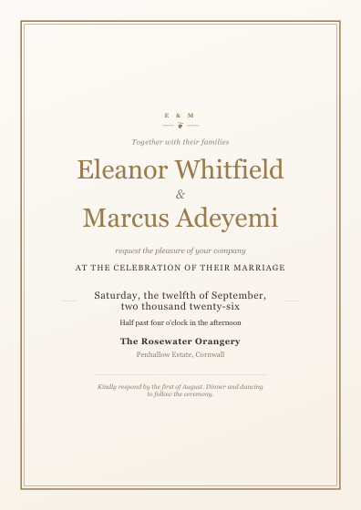 Wedding invitation template